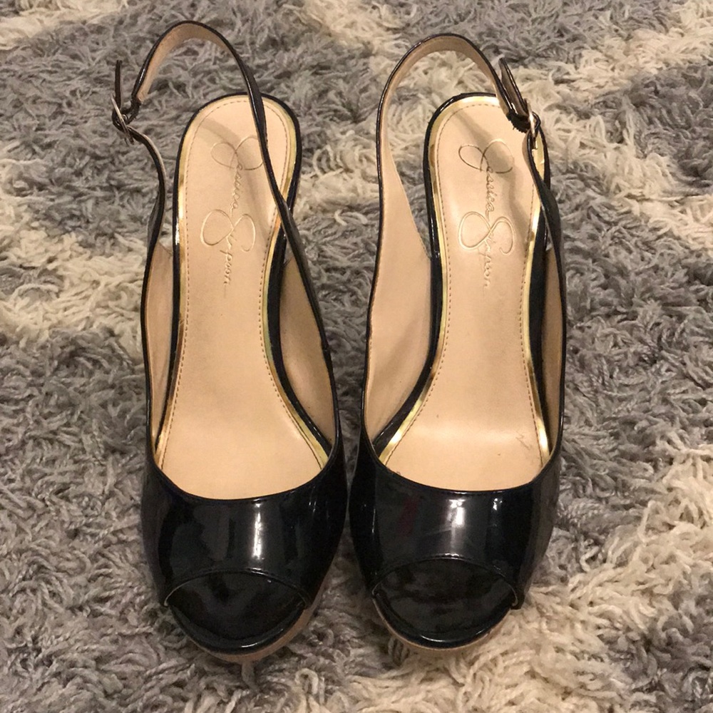 Black high heeled Jessica Simpson shoes